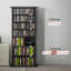 Media Storage Cabinet 8-Tier DVD Shelf with Adjustable Shelves Black