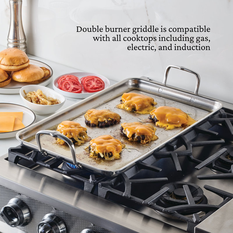 Double Burner Griddle W/flared Rim 