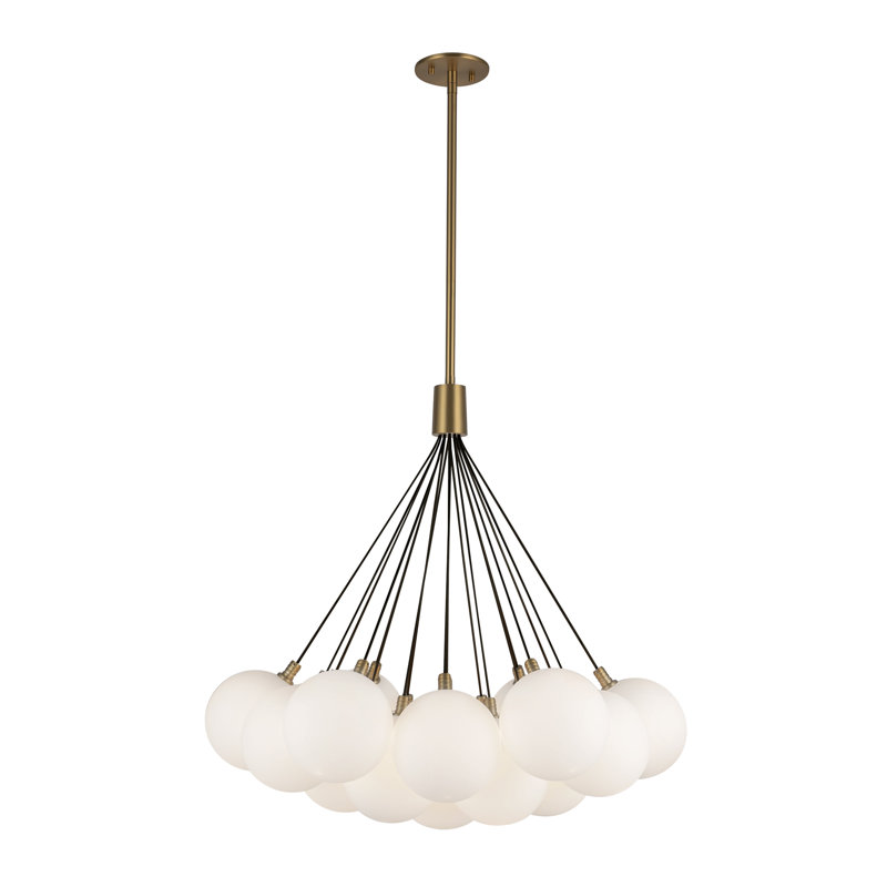 Lustre à DEL Bolla, 19, Or brossé, H 29 po x l 28 po x P 28 po