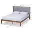 Lit plateforme très grand Cloa, gris / noyer cendré l 81,10 po x L 85,35 po x H 44,49 po Cloa-1941610489
