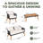 Élégance robuste: ensembles de conversation de patio pour 4 personnes avec coussins Serene, assemblage facile-951289899
