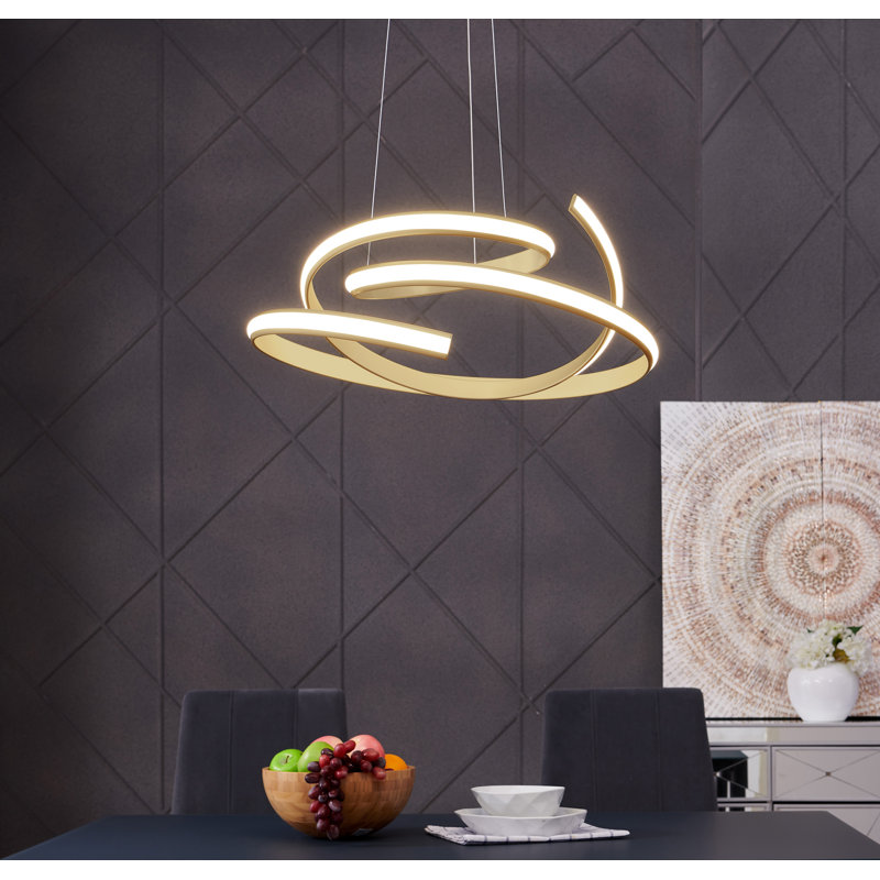 Prattsville Dimmable Integrated LED Chandelier, Gold