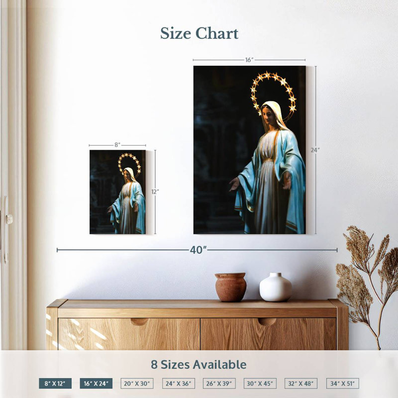 Adella Statue Of The Virgin Mary, 12" H x 8" W
