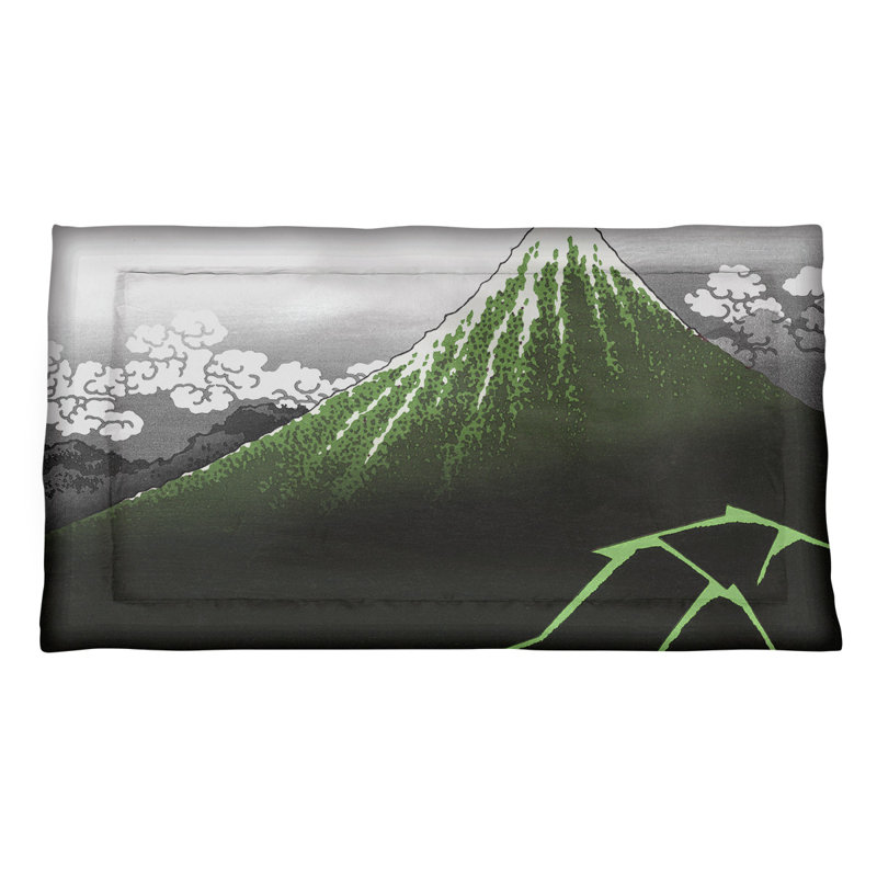 Katsushika Hokusai Polyester Sham Set, Queen, Microfiber, Green/Gray