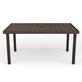Martha Stewart Bedford 62" Outdoor Rattan Wicker Patio Table with Engineered Wood Top