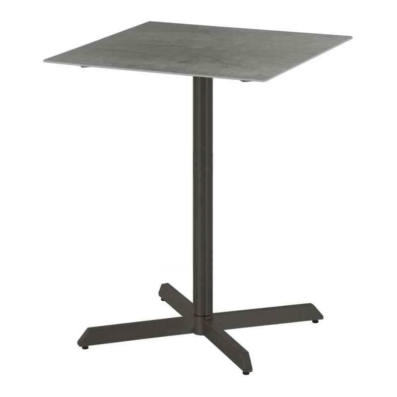 Equinox Pedestal Bar Table, Dusk Ceramic Top/Graphite Base, 36" H x 28" W x 28" D
