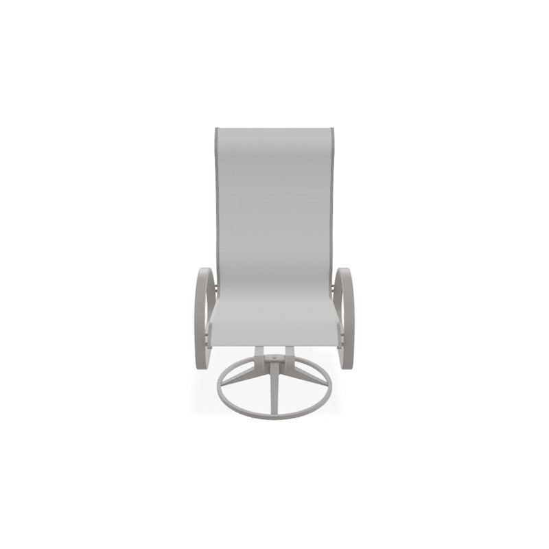 Fauteuil de patio pivotant Hiraku, Blanc 6D Sunbrella®, Gris chaleureux texturé