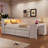Daybed With Storage Drawers, Led Light And Usb Ports-2132930146