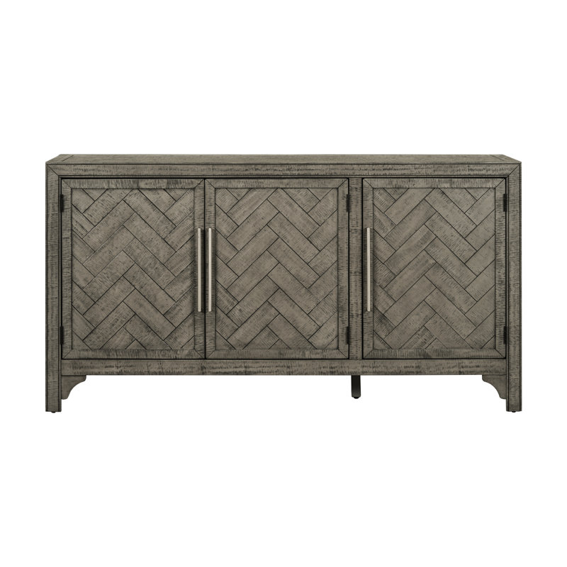 Armoire de rangement en placage de pin gris Ustyle