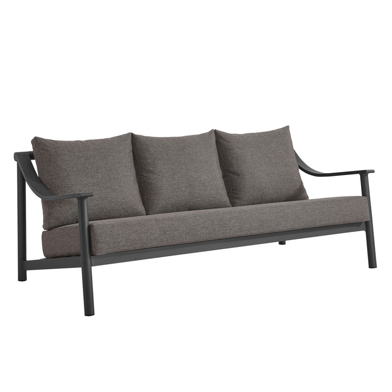 Terrace 3-Seat Carbon Graphite Aluminum Outdoor Sofa