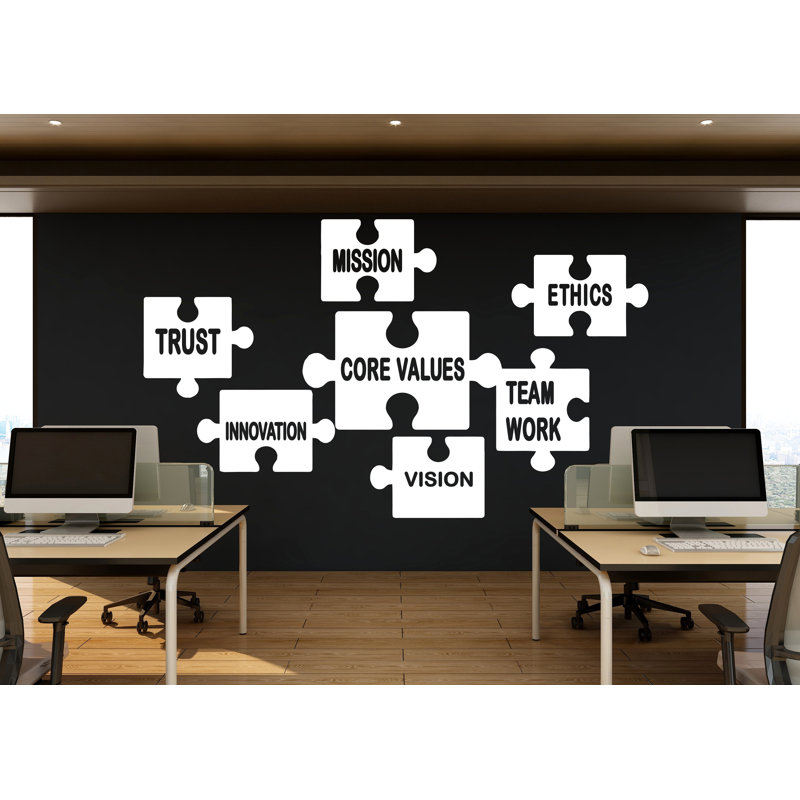 Autocollants muraux Core Value Trust Trust Teamwork Innovation Missionoffice Exellence Teamwork Autocollants Cadeau de bureau personnalisé 181LU