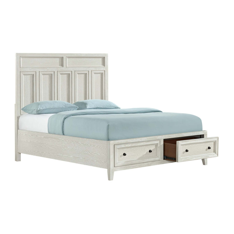 Grand lit avec rangement, Blanc