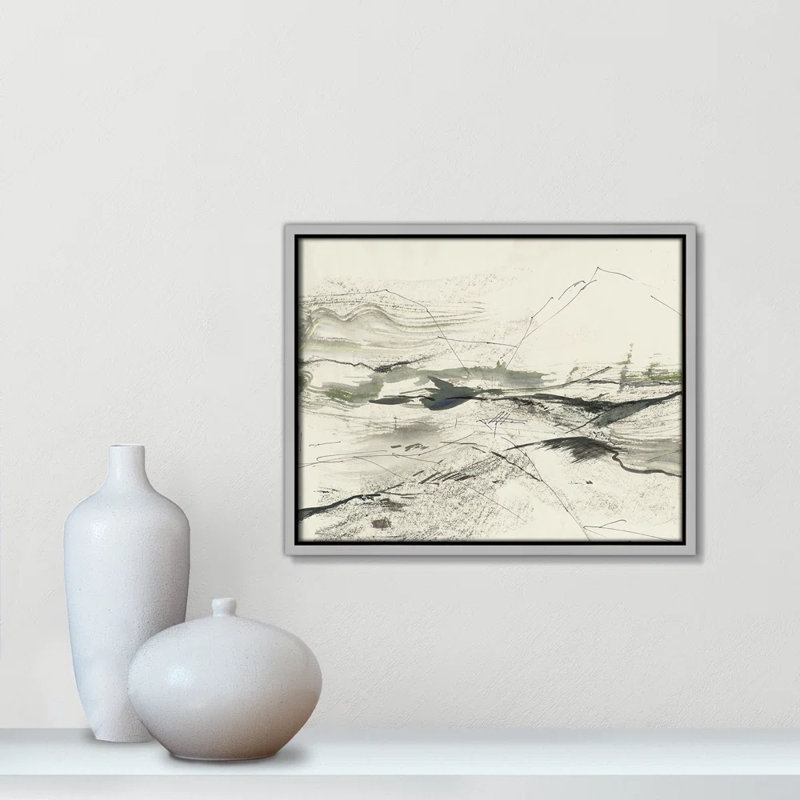 " Green Sketches " by PI Studio, Pas de tapis, H 12,5 po x l 15,5 po x P 2 po, Encadrement argenté