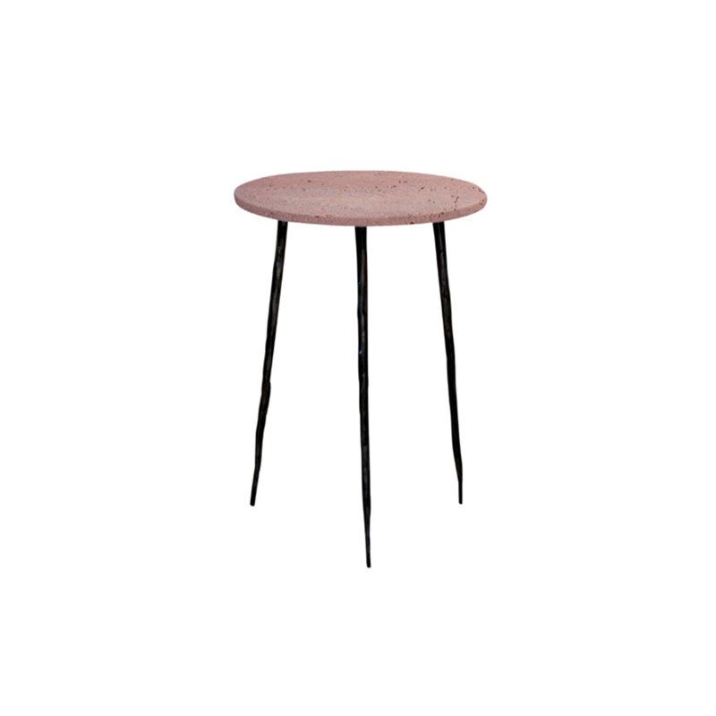 Table de bout haute Kaii, H 18 po x l 13 po x P 13 po, Travertin Rosso