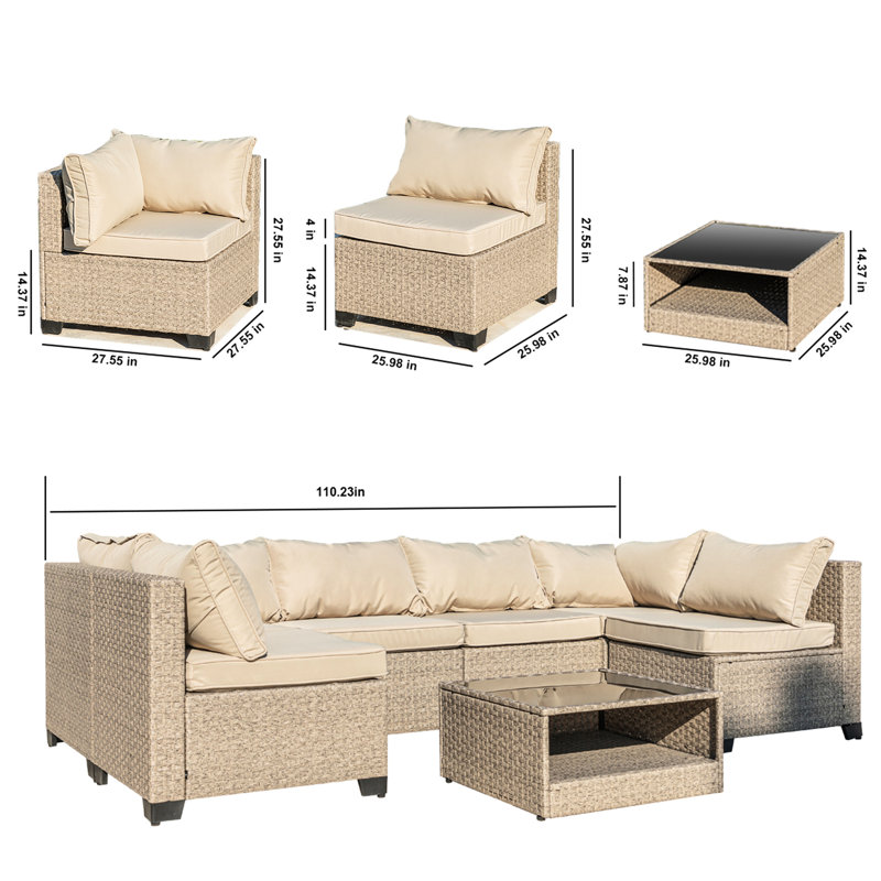 Mobilier d'extérieur - 9 modulaires de patio d'eau toutes saisons avec coussins