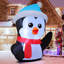 Pingouin gonflable de Noël de 4 pi avec chapeau à lumières DEL