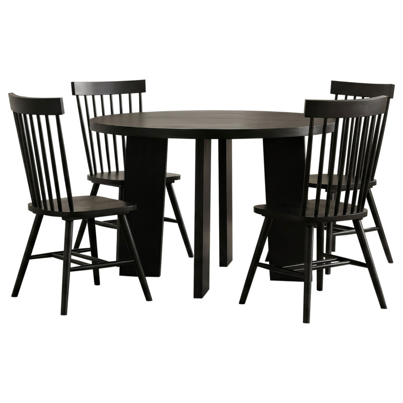 Vinga 5-Piece Dining Set Black
