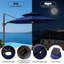 Parasol de patio en porte-à-faux 11 pi avec lumières Wasif-130669815