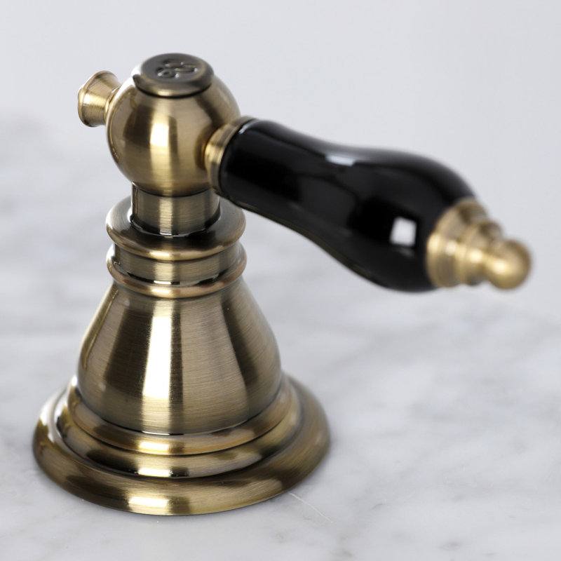 Kingston Brass Duchess Two-Handle 3-Hole Deck Mount Widespread Bathroom Faucet with Pop-Up Drain, Antique Brass