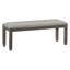 Ensemble de salle à manger 6 pièces gris antique et finition café avec banc à 6 tiroirs et 4 chaises d'appoint de style campagnard décontracté