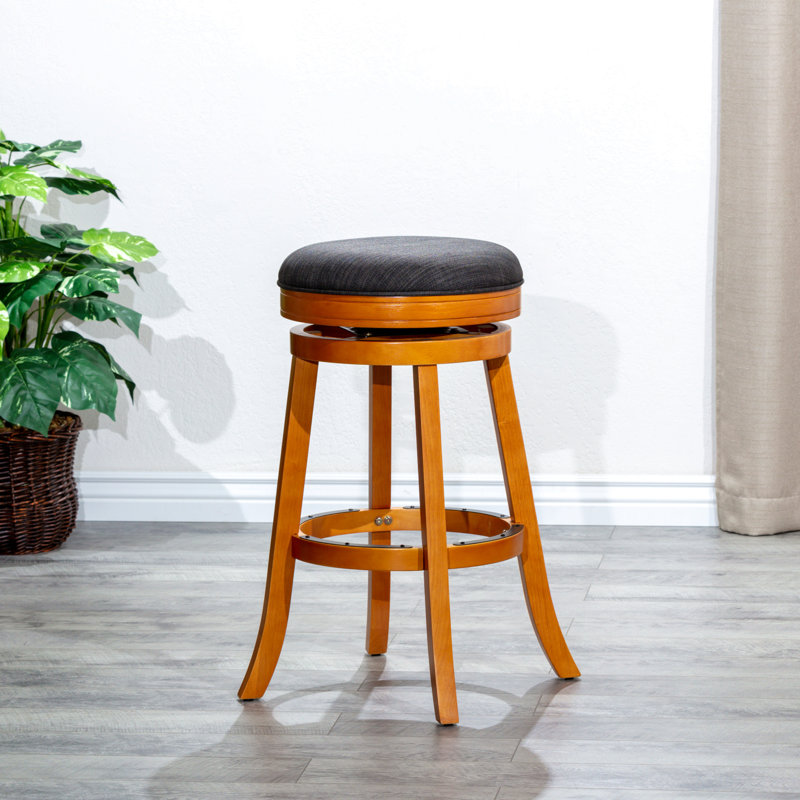Tabouret 30 ", finition naturelle, assise en tissu, Naturel / naturel, Noir, noir, noir, noir