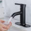 Robinet pour salle de bain à poignée simple avec drain-93885243