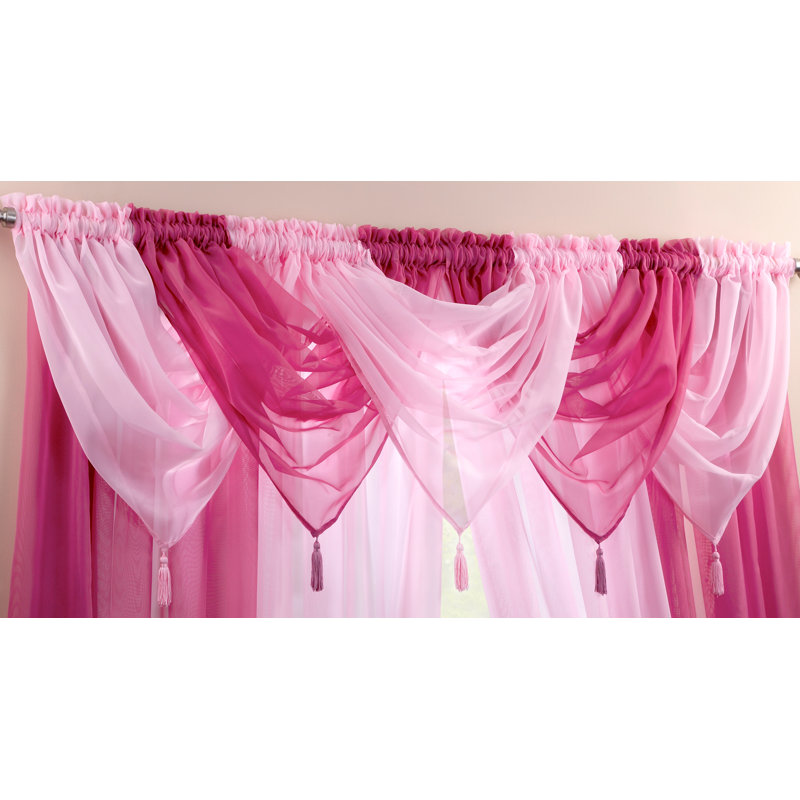 Maloy Solid Colour Pointed Window Pelmet, Cerise
