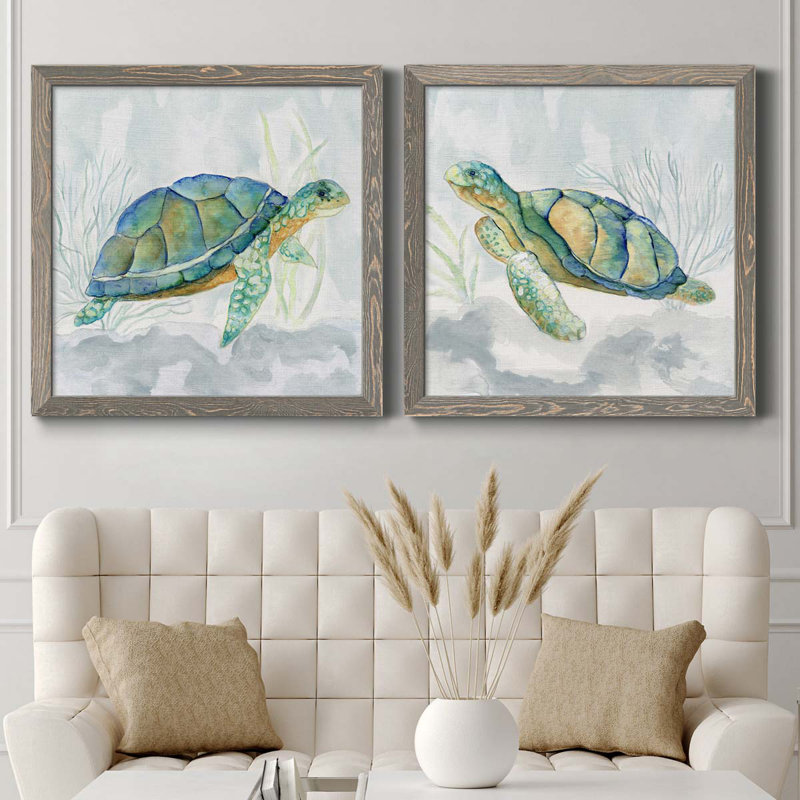Ensemble de peinture sur toile 2 pièces, Encadré gris, H 35,5 po x l 71 po x P 1,5 po