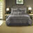 Luxurious 7 Piece Jacquard Bedding Set, Polyester Comfort, Grey King Size