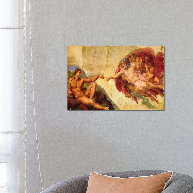 Creation Of Adam by Michelangelo - Wrapped Canvas Print, 66.04 cm H x 45.72 cm W x 1.91 cm D, No Frame