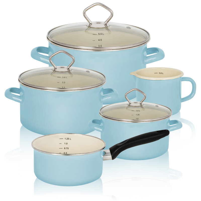 Krüger Enamel Set Sylt 5 Pieces, Blue