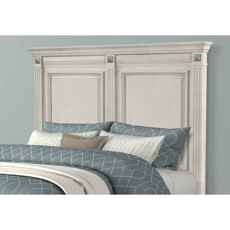 Samuelsson Solid Wood Standard Bed, Queen, Distressed Parchment