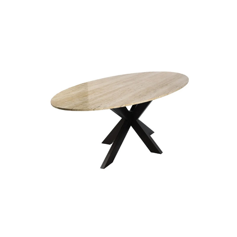 Avalon Oval Metal Base Dining Table