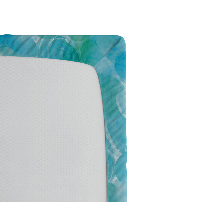 Drap-housse orange Ambesonne, Bleu turquoise / abstrait turquoise, Drap-housse pour lit simple TG