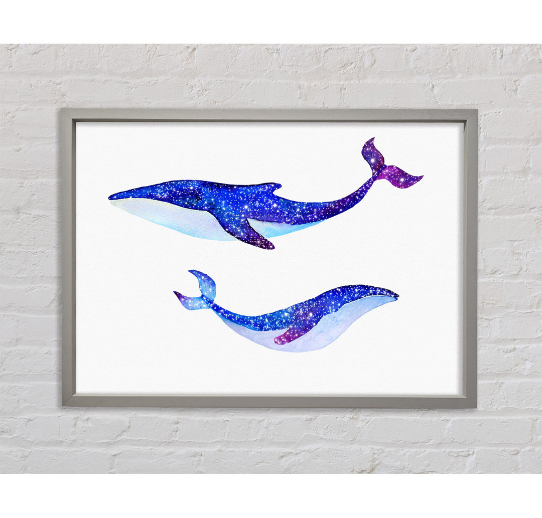 Twinkling Whales - Einzelbildrahmen Kunstdrucke auf Leinwand