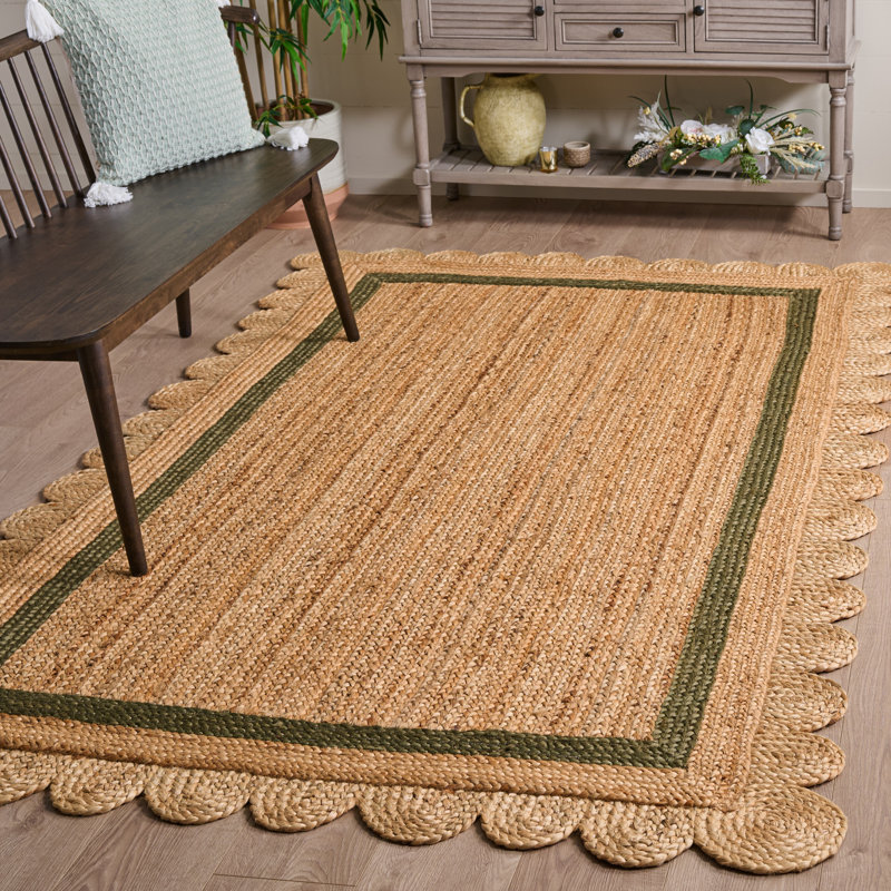  Tapis géométrique en jute tissé à la main Inaki, Rectangle 6 pi x 9 pi