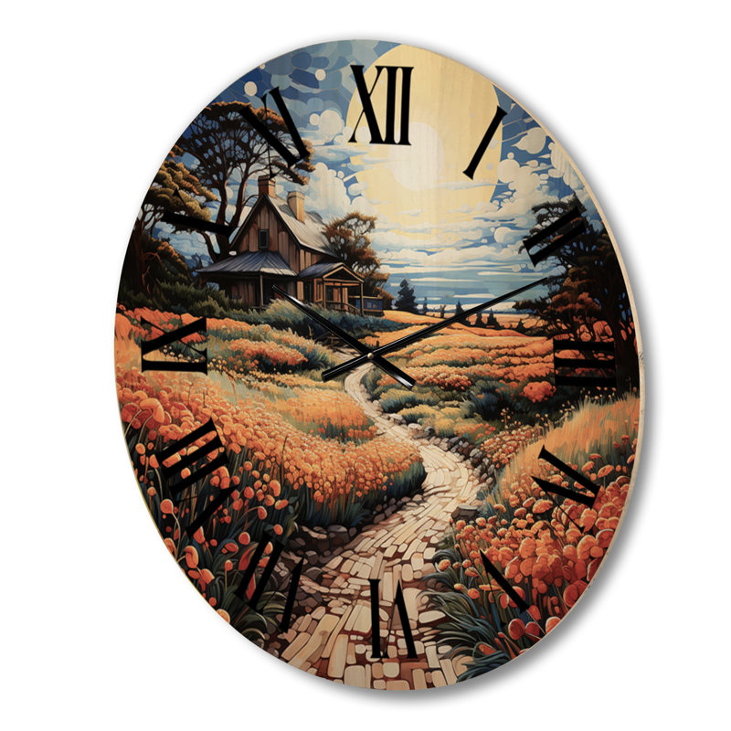 Horloge murale en bois massif Naugatuck, Moyenne