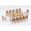 10 Seats 11 Pcs Grade-A Teak Wood Dining Set: 118" Double Extension Rectangle Table And 10 Goa Stackng Arm Chairs #11GO2410-335283842