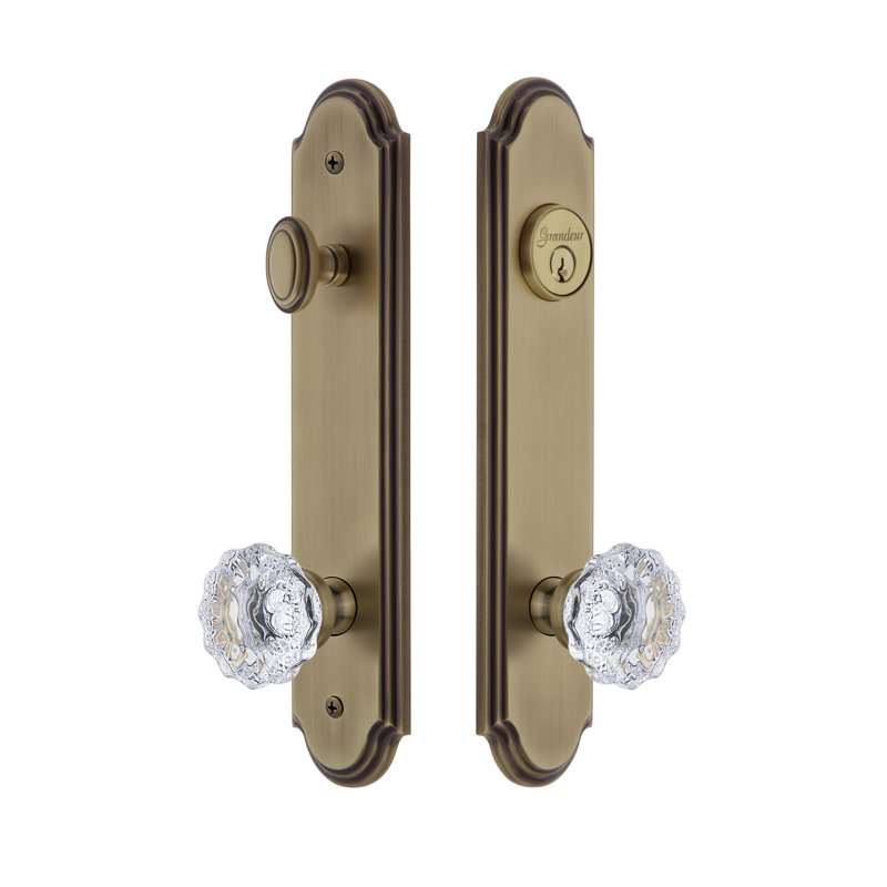 Complete Arc Entry Knob Set with Deadbolt, 2.75", Vintage Brass