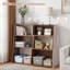 Bibliothèque à échelle extensible en bois à trois niveaux, polyvalente et modulable, idéale pour les petits espaces.