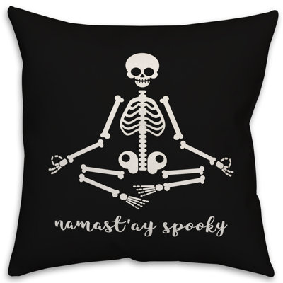  Namastay Skeleton Throw Pillow