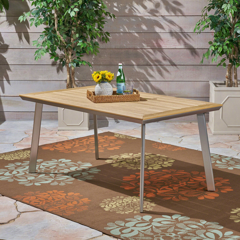 Table de salle à manger avec plateau en faux bois