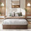 Lit plateforme sur pied Twin XL avec lattes en bois, style minimaliste moderne et discret, sans sommier, montage facile