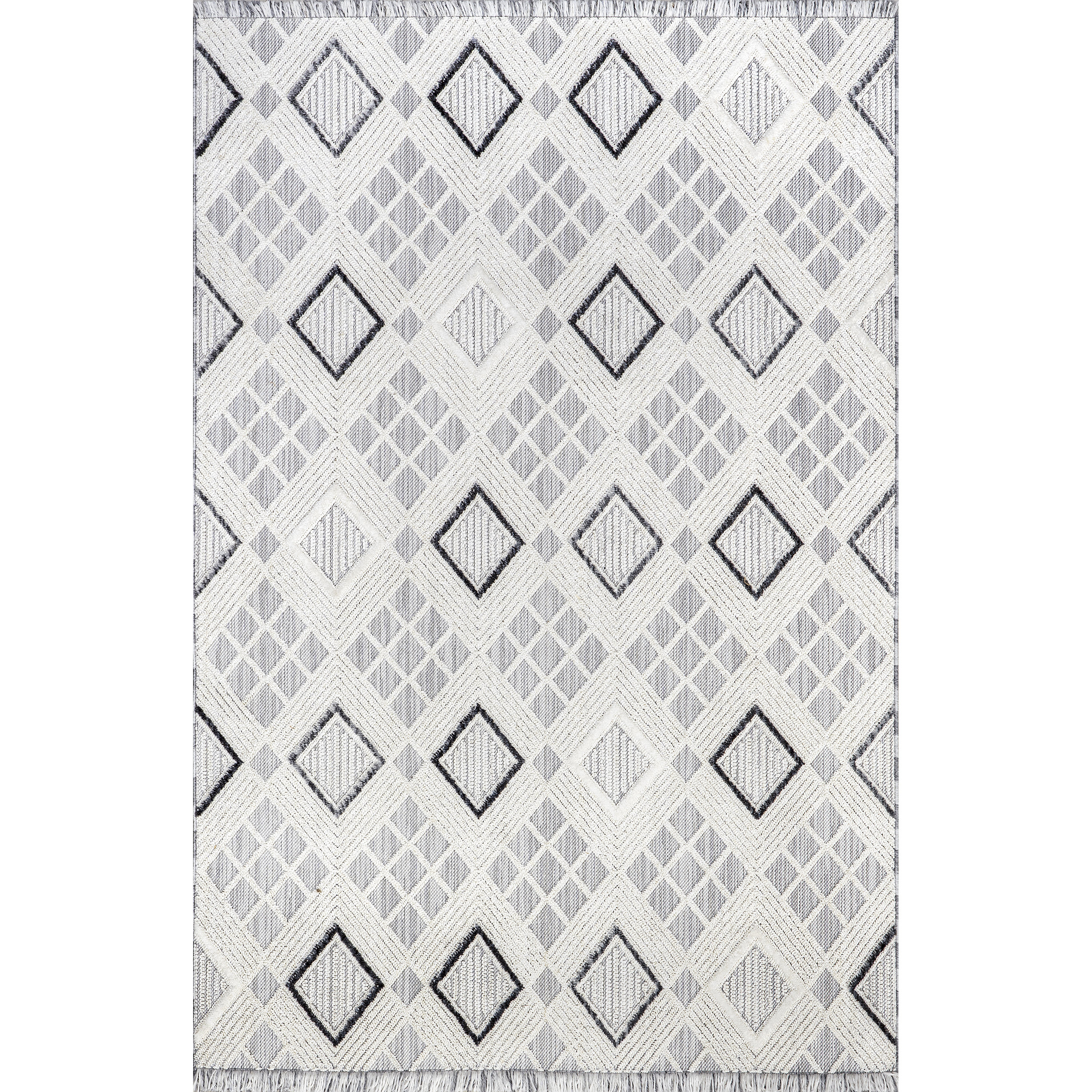 Union Rustic Madge Contemporary Tiled Fringe Area Rug | Wayfair