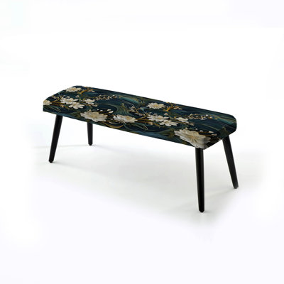 Minnifield - Banc rembourré floral noir