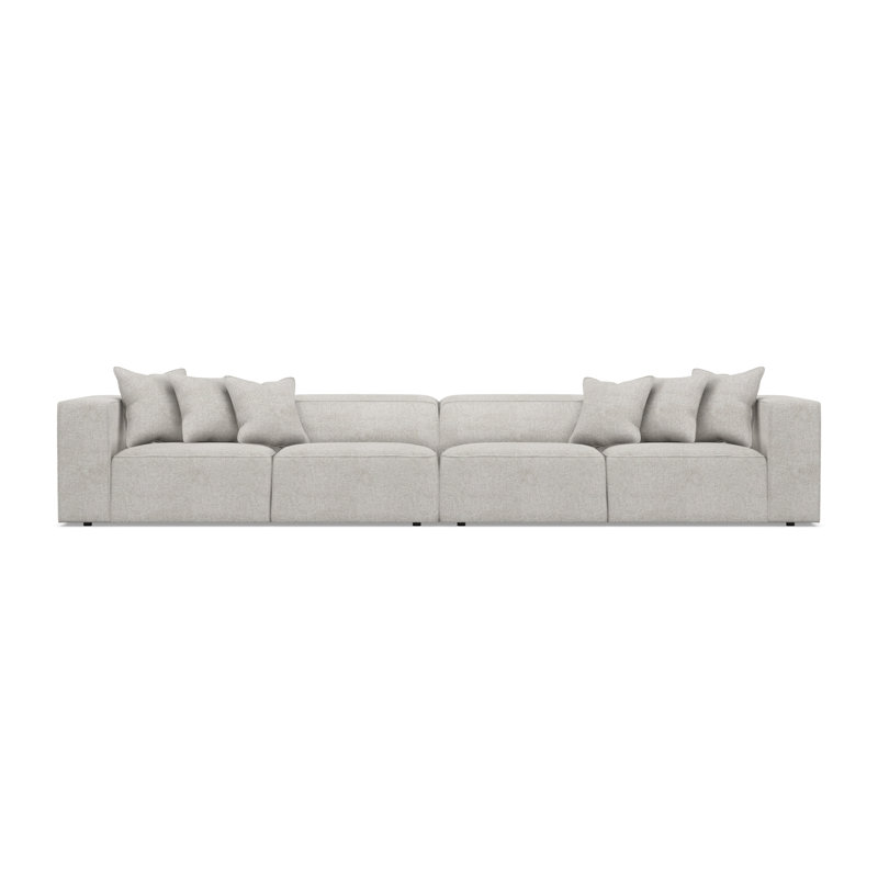 Bliss Sectional, Light Gray Polyester