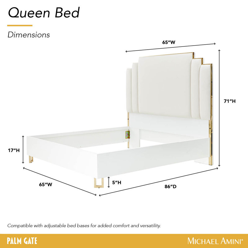 Palm Gate Upholstered Standard Bed, Queen