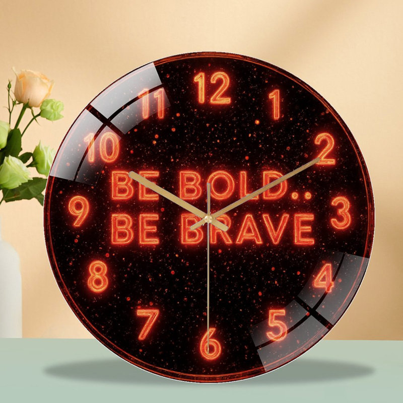 Horloge murale en verre Motivation