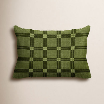 Plaid Outdoor Reversible Throw Pillow