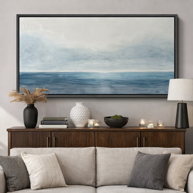 «Minimal Landscape Tranquil Horizons The Calm Of A Seascape», reproduction d'art sur toile, H 30 po x l 60 po